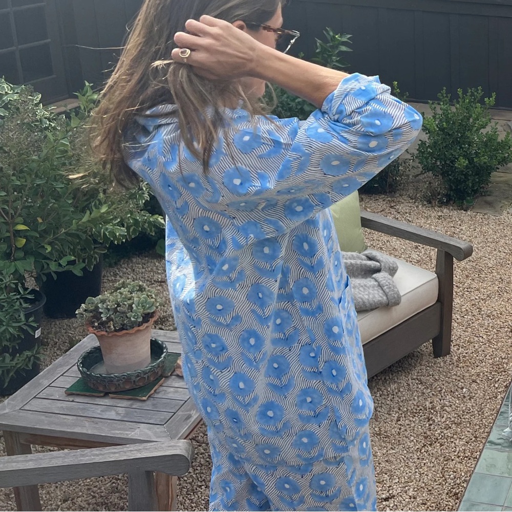 Carly Home Women’s Tilly Bloom Block Print Pajamas New Sz S